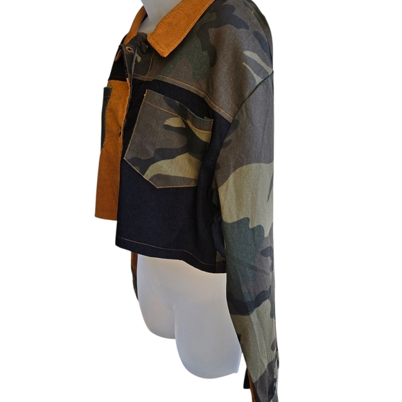 SHEIN Camouflage and Brown Utility Jacket - Picture 4 of 13